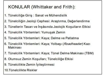 Tünel Mühendisliği Notları – SAÜ