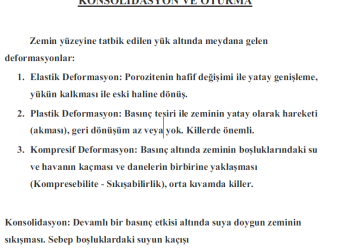 Konsolidasyon ve Oturma