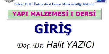 Yapı Malzemeleri 1 Ders Notları – DEÜ