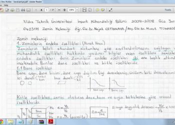 Zemin Mekaniği 1 (YTÜ) Ders Notları