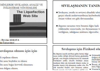 Zeminlerde Sıvılaşma Analizi ve İyileştirme Yöntemleri