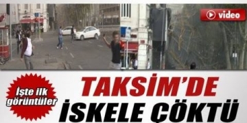 Taksimdeki İskelenin Çökme Anı (Video)