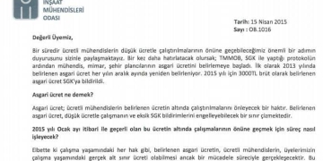 TMMOB’un Düşük Ücretlerle İlgili Bilgilendirmesi