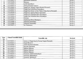 Yeterlilik Belgesi Zorunluluğu Getirilen Meslekler