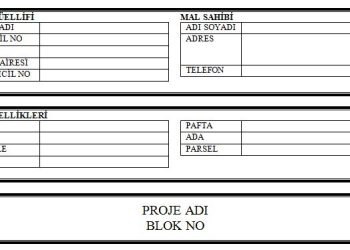 Statik Proje Kapak Örneği (dwg ve doc formatında)