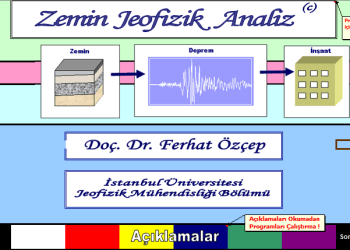 Zemin Jeofizik Analiz Programı ( 2015 Aralık Güncellemesi)