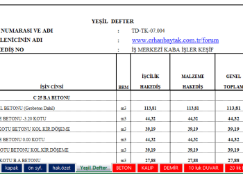 Hakediş Programı (Excell) (güzel kaynak)
