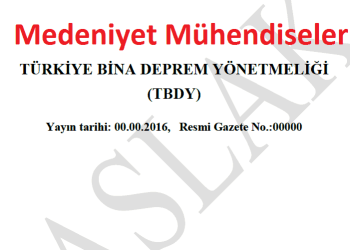 Yeni Türkiye Bina Deprem Yönetmeliği 2016 – (Taslak)