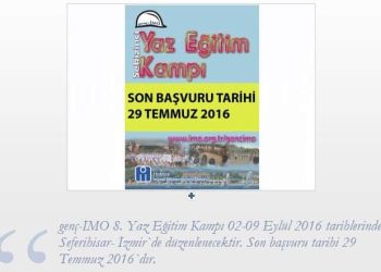 İMO Yaz Eğitim Kampı Başvuruları Başladı