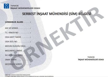 Serbest İnşaat Mühendisliği Belgesi