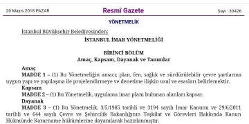 İstanbul İmar Yönetmeliği 2018 Yayımlandı