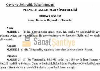 Planlı Alanlar İmar Yönetmeliğinde Değişiklik Yapıldı