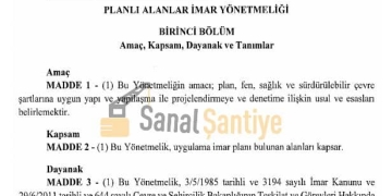 Planlı Alanlar İmar Yönetmeliğinde Değişiklik Yapıldı