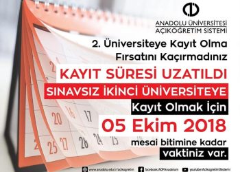 İkinci Üniversite Kayıt Süresi Uzatıldı