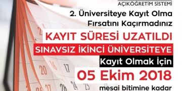 İkinci Üniversite Kayıt Süresi Uzatıldı