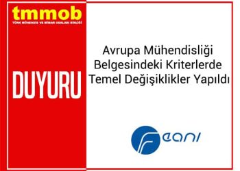 Avrupa Mühendisliği Belgesindeki Kriterlerde Temel Değişiklikler Yapıldı