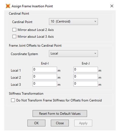 SAP2000 ve ETABS'da INSERTION POINT Özelliği