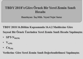 TBDY 2018’e Göre Örnek Bir Yerel Zemin Sınıfı Hesabı