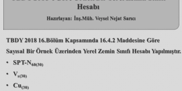 TBDY 2018’e Göre Örnek Bir Yerel Zemin Sınıfı Hesabı