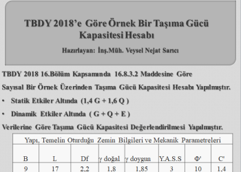 TBDY 2018 Göre Örnek Bir Taşıma Gücü Kapasitesi Hesabı