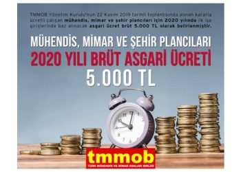 TMMOB 2020 Yılı Asgari Ücreti 5000 TL Olarak Belirledi