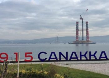 1915 Çanakkale Köprüsü’nün ayakları 100 metre yüksekliğe ulaştı