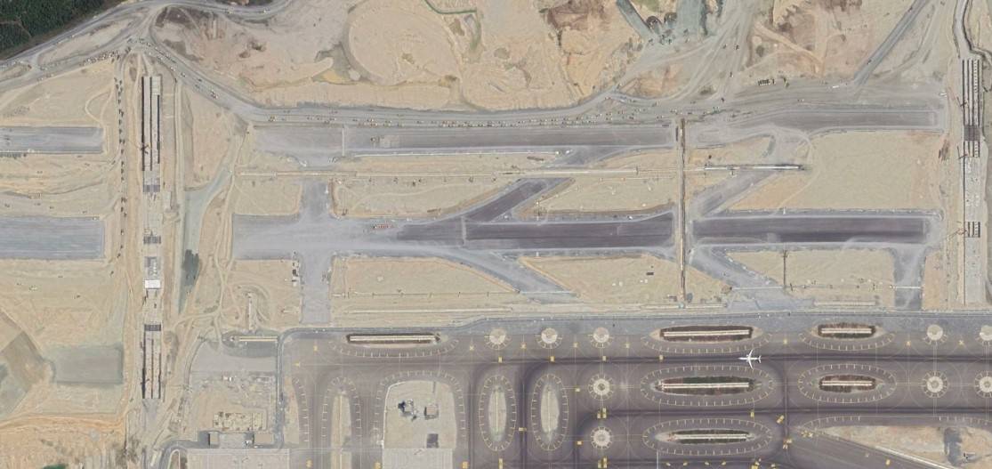 İstanbul Yeni Havalimanı yeni pistin uydu görüntüleri