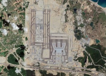 İstanbul Yeni Havalimanı yeni pistin uydu görüntüleri