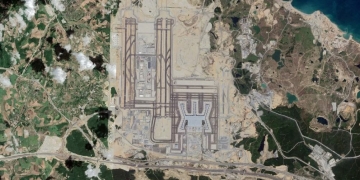 İstanbul Yeni Havalimanı yeni pistin uydu görüntüleri