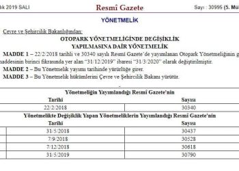 Otopark Yönetmeliği Ertelendi
