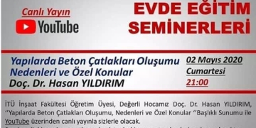 Canlı Yayın: Yapılarda Beton Çatlakları Oluşumu, Nedenleri – Doç.Dr. Hasan YILDIRIM