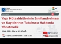 Yapı Müteahhitlerinin Sınıflandırılması – Seminer