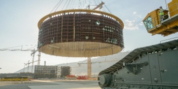 Akkuyu NGS birinci güç ünitesinin ikinci katmanının iç kaplama montajı tamamlandı