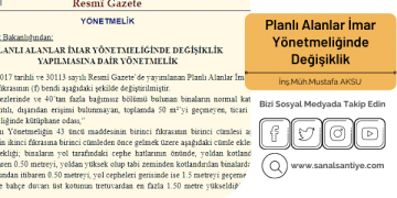 Planlı Alanlar İmar Yönetmeliğinde Değişiklik (23.01.2021)