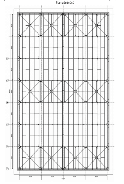 Çelik yapı hesap raporu: Plan Görünüşü