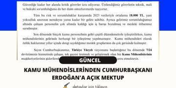 Kamu Mühendislerinden Cumhurbaşkanına Açık Mektup