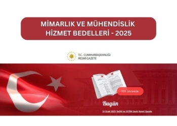Mimarlık ve Mühendislik Hizmet Bedelleri – 2025